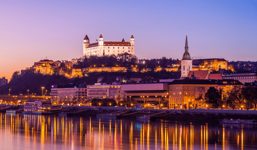 Bratislava Castle at sunset, a great European city for an Erasmus-style weekend trip Bratislava Castle at sunset, a great European city for an Erasmus-style weekend trip