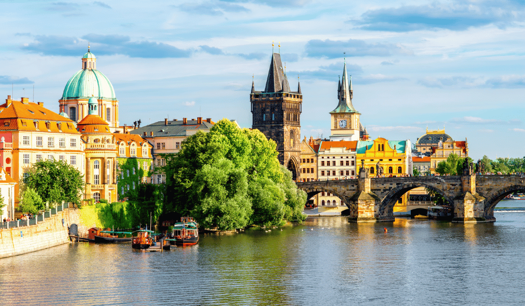 Prague Charles Bridge and Old Town skyline, perfect for an Erasmus-style weekend trip in Europe Prague Charles Bridge and Old Town skyline, perfect for an Erasmus-style weekend trip in Europe