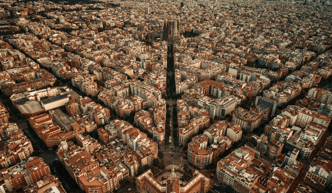 Aerial view of Barcelona and Sagrada Familia, one of the best cities in Europe for an Erasmus weekend trip Aerial view of Barcelona and Sagrada Familia, one of the best cities in Europe for an Erasmus weekend trip